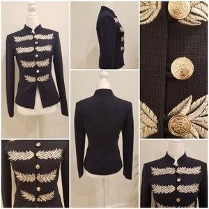 Military Style Button Up Navy Blazer